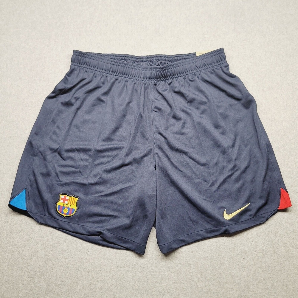 Nike Slim Fit FC Barcelona Shorts Men's size‎ XXL Dark Blue FCB Logo Patch